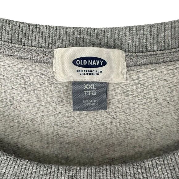 Old Navy Sweatshirt Bon Voyage Size XXL Gray Travel Top Cozy Lounge Cruise Vacay - Picture 4 of 6